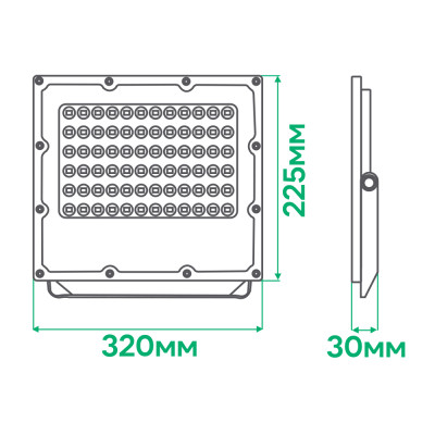 LL-3150ARD 150W 18000Lm 6500K (320*225*30мм) сірий IP65