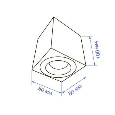 ML303-A MR16/GU10 чорний, квадрат, 80*100мм