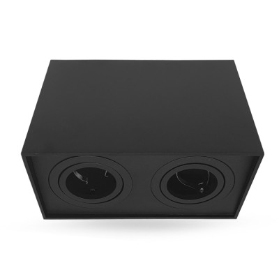 ML305-2 MR16/GU10 чорний, квадрат, подвійний, поворотний, 180*96*125мм