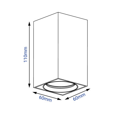 ML307 MR16/GU10 чорний, квадрат, 60*100мм