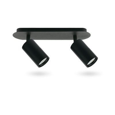 ML311-2 MR16/GU10 чорний, круг, подвійний, поворотний, 290*70*162мм