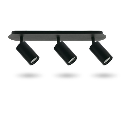ML311-3 MR16/GU10 чорний, круг, потрійний, поворотний, 430*70*162мм