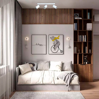 ML314-3 MR16/GU10, білий, потрійний, поворотний, 400*54*130 мм  LC