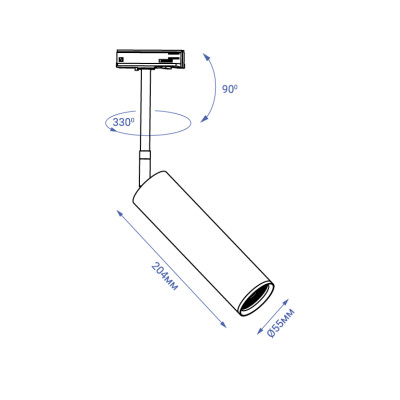 ML330 MR16/GU10 білий 55*204мм
