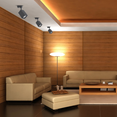 ML337 MR16/GU10 чорний, квадрат, 60*185мм