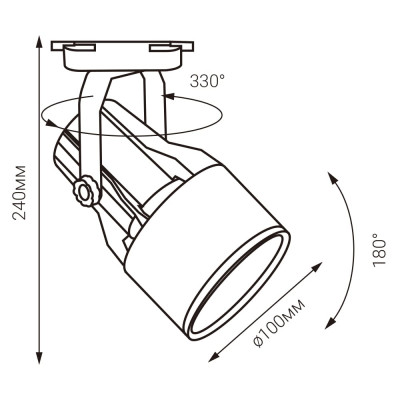 ML357 E27 чорний ф100*240 мм