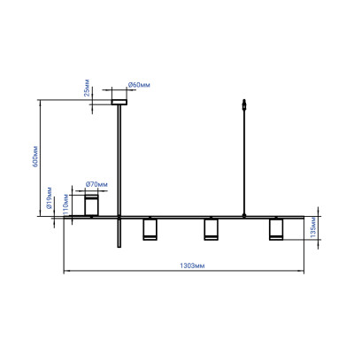 ML374 4xMR16/GU10 чорний